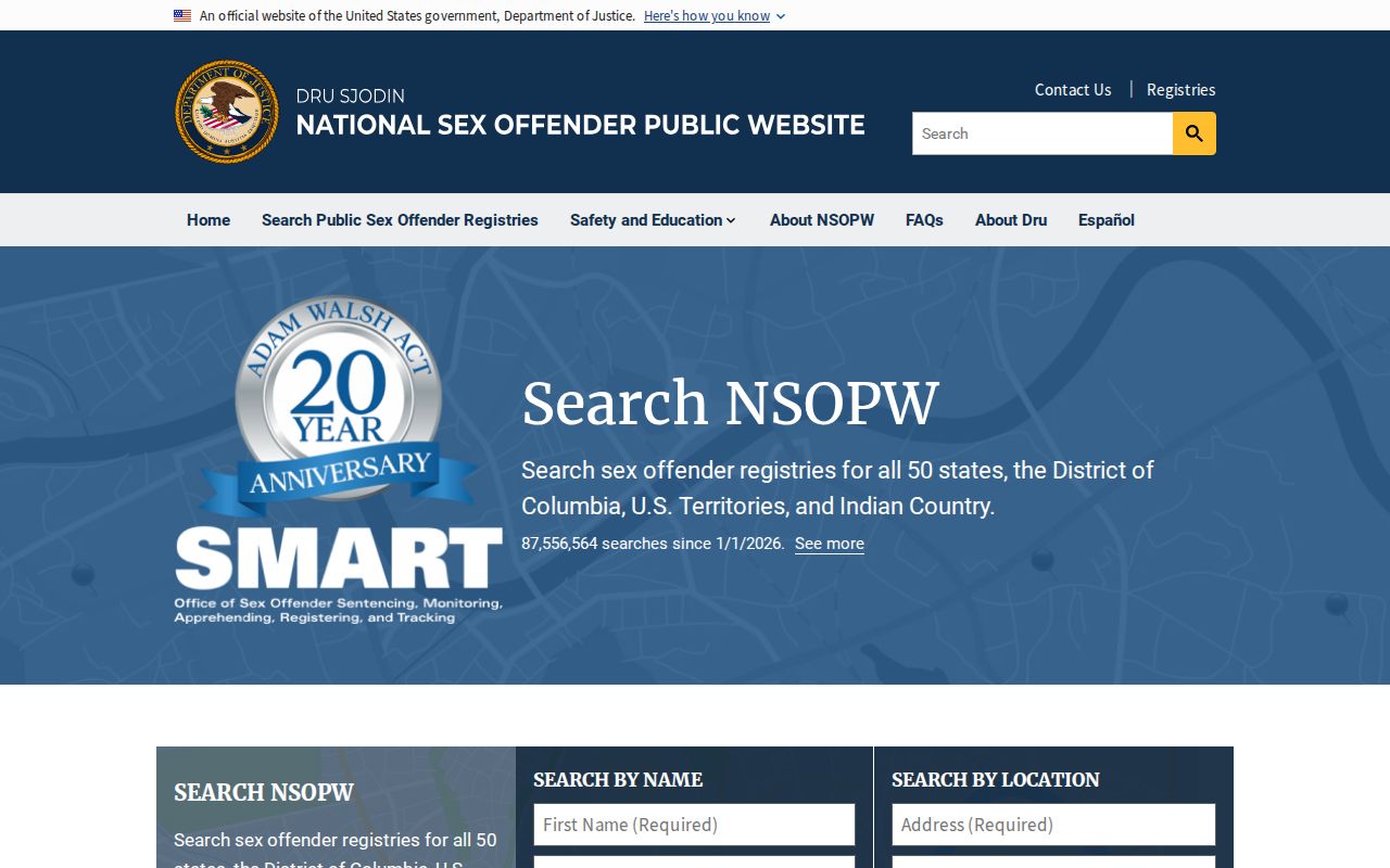 NSOPW national search used with an Ozark County sex offender lookup